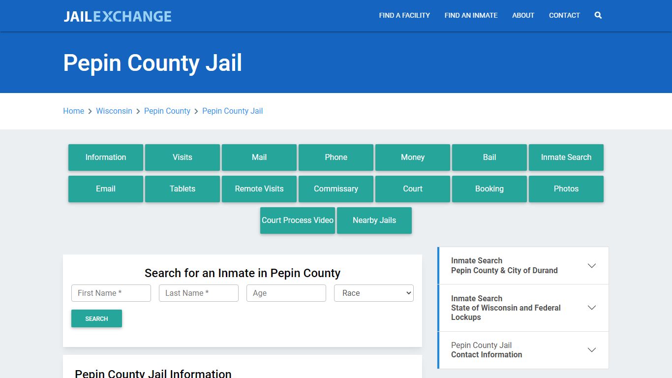 Pepin County Jail Roster Lookup, WI, Inmate Search