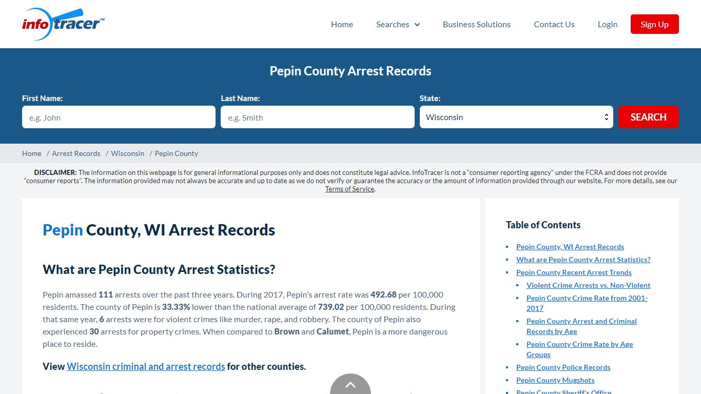 Pepin County, WI Arrests, Mugshots & Jail Records - InfoTracer